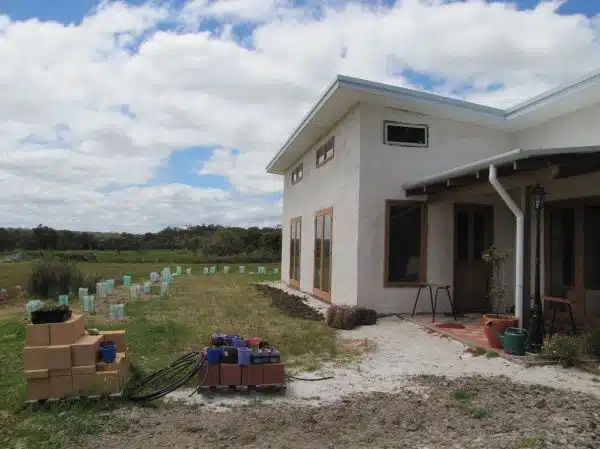 Landscaping in Progress - Strawbale House Build in Redmond Western Australia