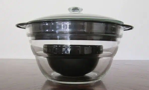 glass pot with glass lid