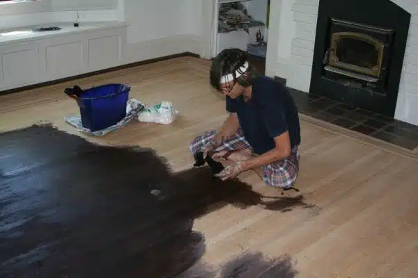 ebony stain on oak floors how-to (read this first: i.e. our floor nightmare)