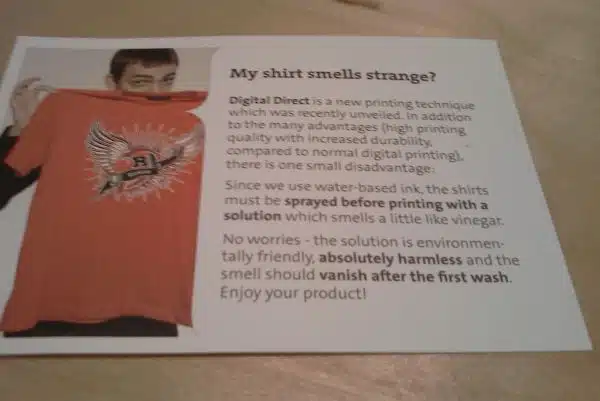 So that's why t-shirts smell like vinegar!