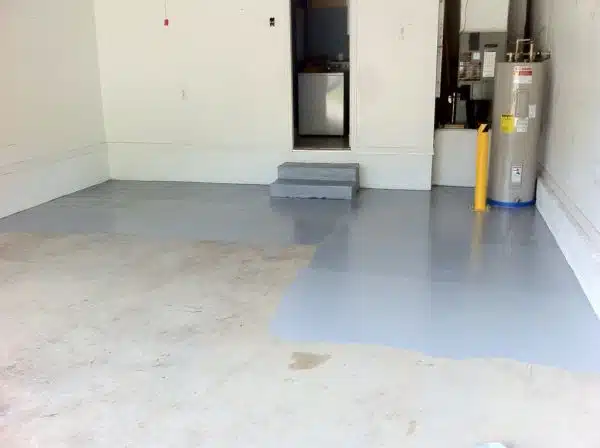 Mid-project on applying Rustoleum epoxy to the garage floor of our new house