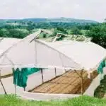 Bamboo and plastic sheeting greenhouse