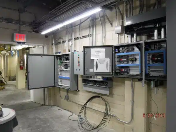 Identifying and terminating wires in electrical panels in a power substation Queens. 06-26-19