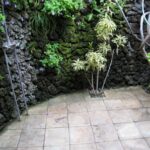 Outdoor shower, slate tiles