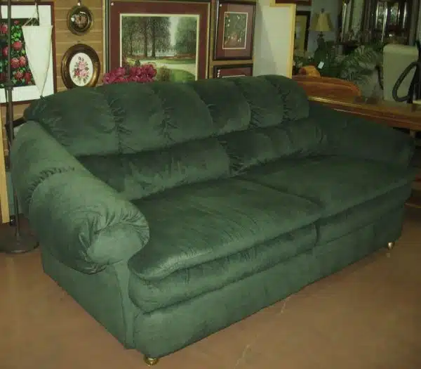 SOLD: microfiber green couch