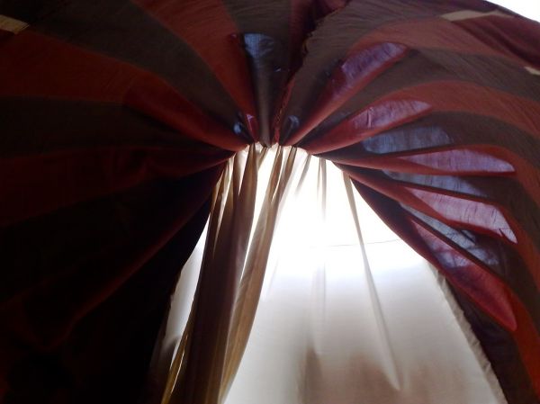 Curtain upskirt