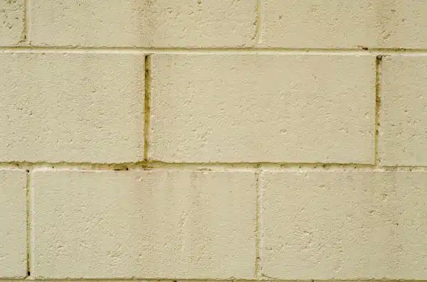 Texture - Yellow painted wall cinder blocks