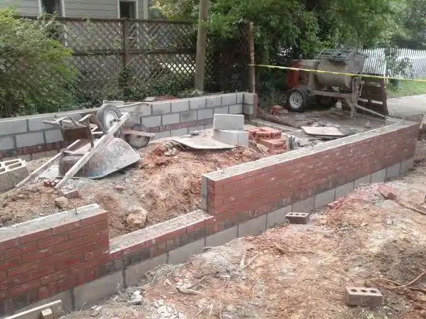 Foundation for the bike shed