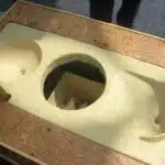 3-hole squatting plate of Earth Auger toilet - with mixing device for sawdust