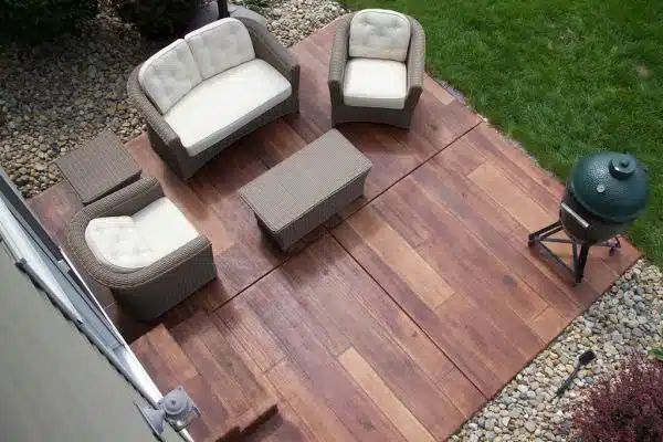 Concrete Wood Patio with furniture - Innovative Spaces - South Bend IN