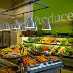 Supermarket Interior Decor | Produce Area | Hanging Trellis | Greenfresh Market