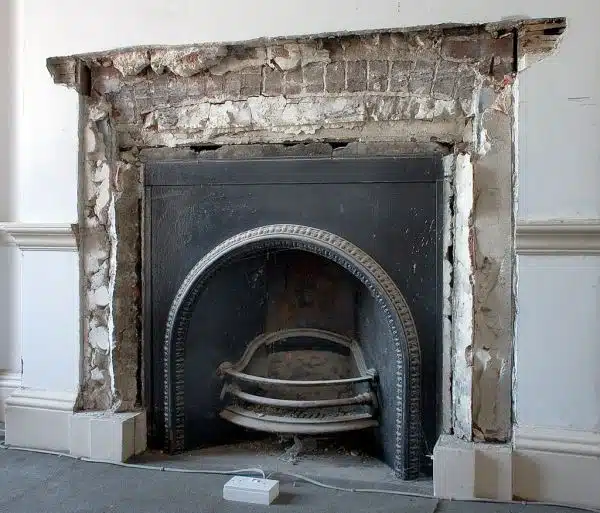Fireplace / Exposed Brick Arch - Brian Eno Speaker Flowers Sound Installation at Marlborough House