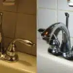 20081204 - house - Moen faucet - 173-7301-diptych-172-7300 - front/top/side angle view