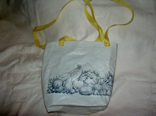 Plastic grocery bags become a purse!