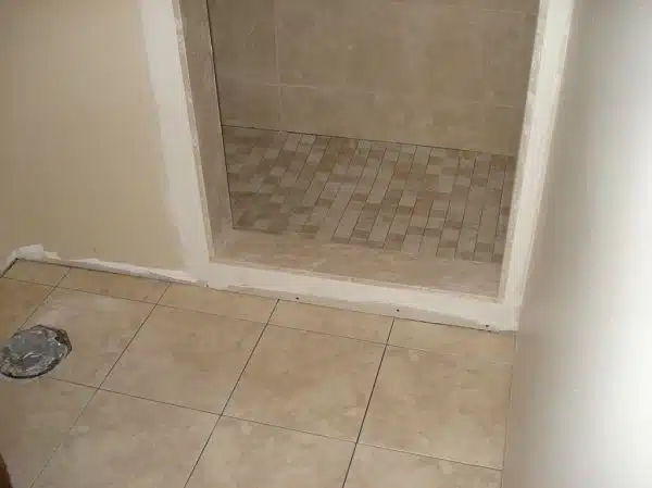 Shower + floor tiles.