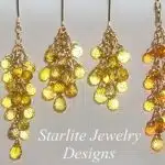 Sapphire Briolette Earrings ~ Solid 18K and 14K Gold Earrings ~ Starlite Jewelry Designs ~ Canary Yellow Sapphire Briolette Earrings