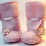 Oh So Sweet- Light Pink Ugg Baby Boots made of Fleece with Faux Sheepskin