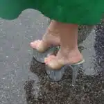 Mermaid Parade Girl in Rain - Feet in Plexiglass High Heels