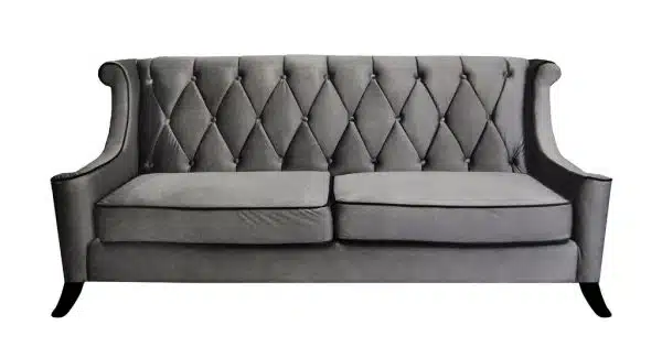Furniture - Gray Velvet Sofa - on White